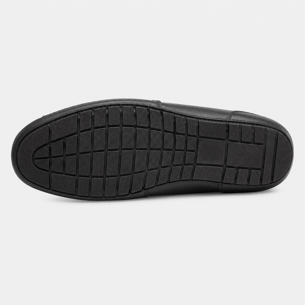 Men's Genuine Leather Loafers – Black Breathable Formal Italian Style Driving Shoes