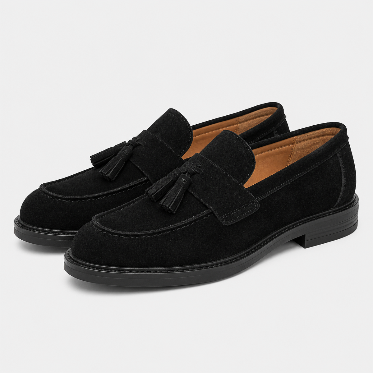 Mens Black Tassel Loafers – Lightweight Business Casual Comfortable Slip-On Shoes