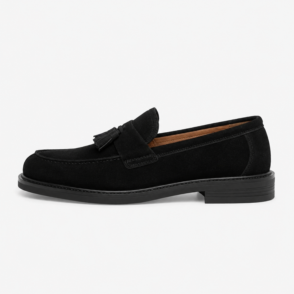 Mens Black Tassel Loafers – Lightweight Business Casual Comfortable Slip-On Shoes