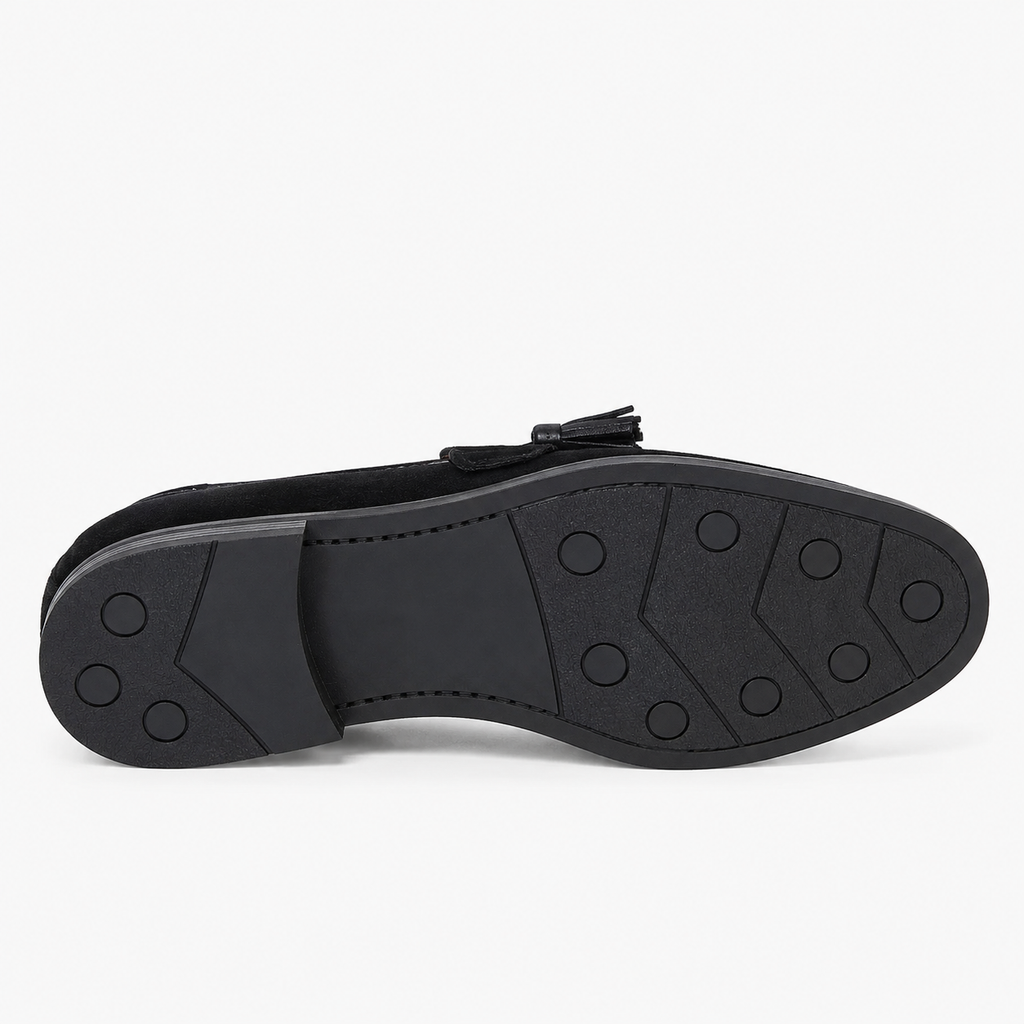 Mens Black Tassel Loafers – Lightweight Business Casual Comfortable Slip-On Shoes