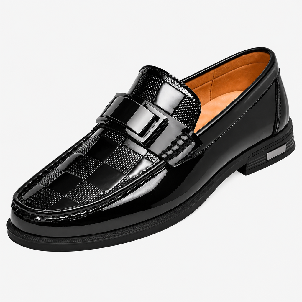 Mens Black Patent Leather Loafers – Gentleman Formal Casual Slip-On Big Size Shoes