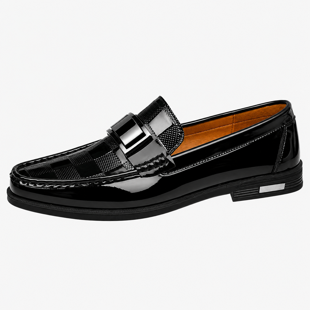 Mens Black Patent Leather Loafers – Gentleman Formal Casual Slip-On Big Size Shoes