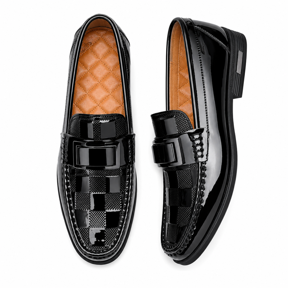 Mens Black Patent Leather Loafers – Gentleman Formal Casual Slip-On Big Size Shoes