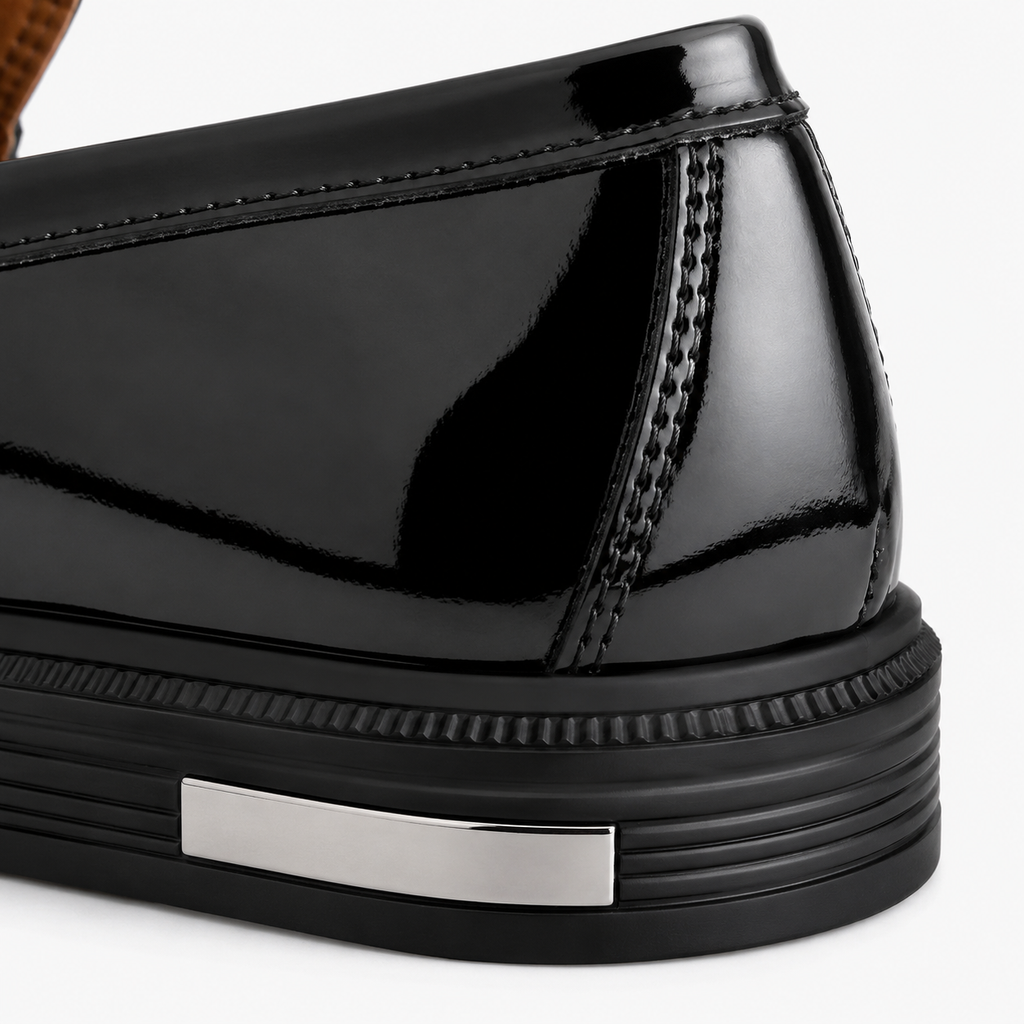 Mens Black Patent Leather Loafers – Gentleman Formal Casual Slip-On Big Size Shoes