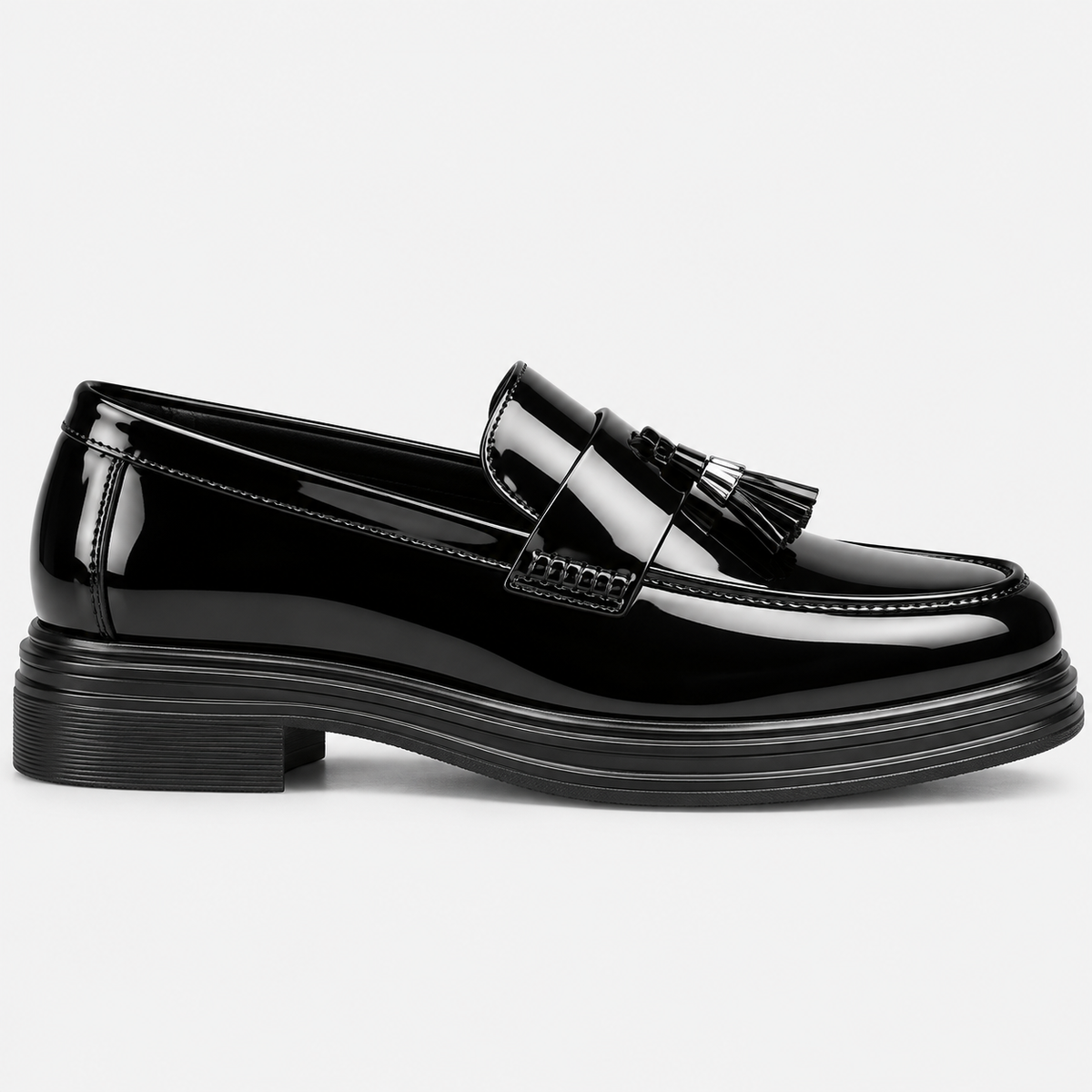 Mens Patent Leather Loafers – Black Business Office Party Wedding Casual Shoes