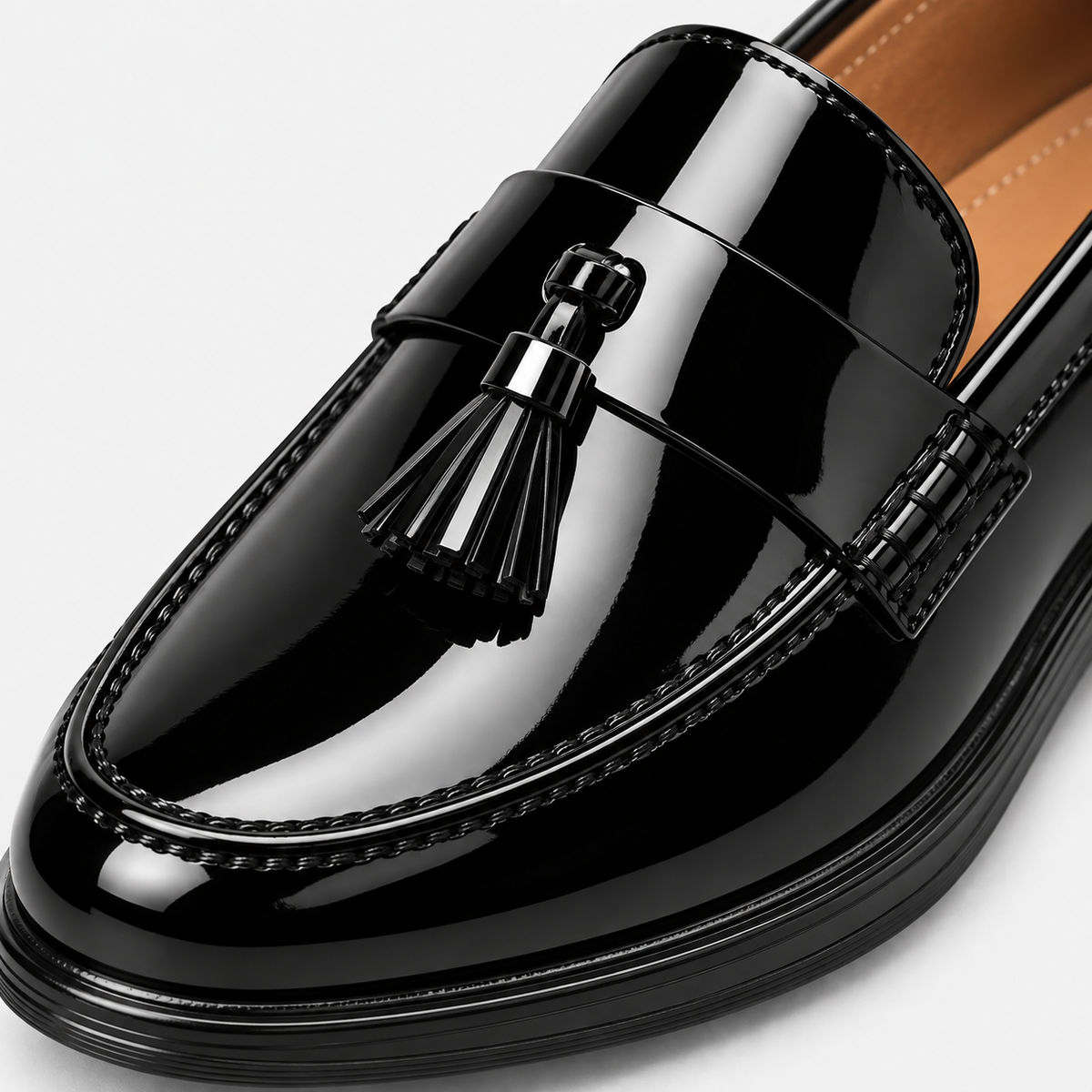 Mens Patent Leather Loafers – Black Business Office Party Wedding Casual Shoes