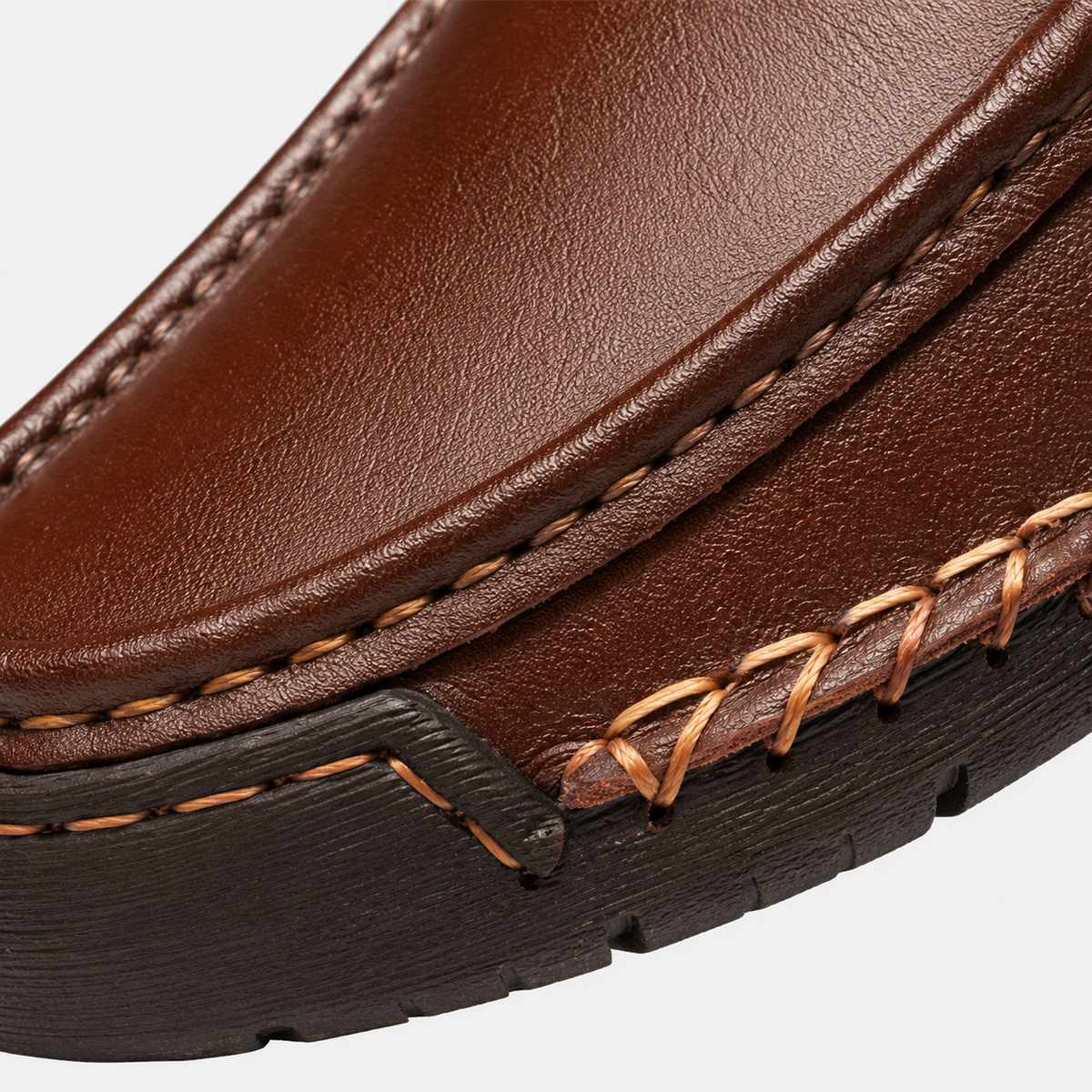 Men's Genuine Leather Italian Loafers – Brown Breathable Handmade Driving Shoes