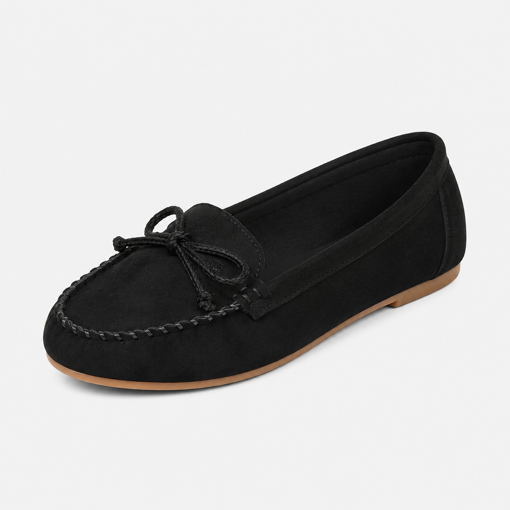 Women's Suede Slip-On Loafers – Flat Ballet Shoes for Everyday Casual Wear