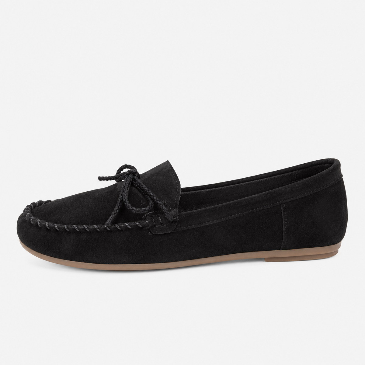 Women's Suede Slip-On Loafers – Flat Ballet Shoes for Everyday Casual Wear