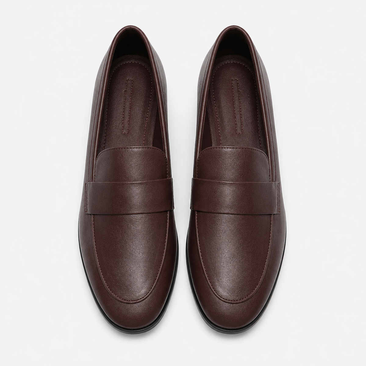 Women's Brown Vintage Leather Loafers – British Style Flat Slip-On Shoes