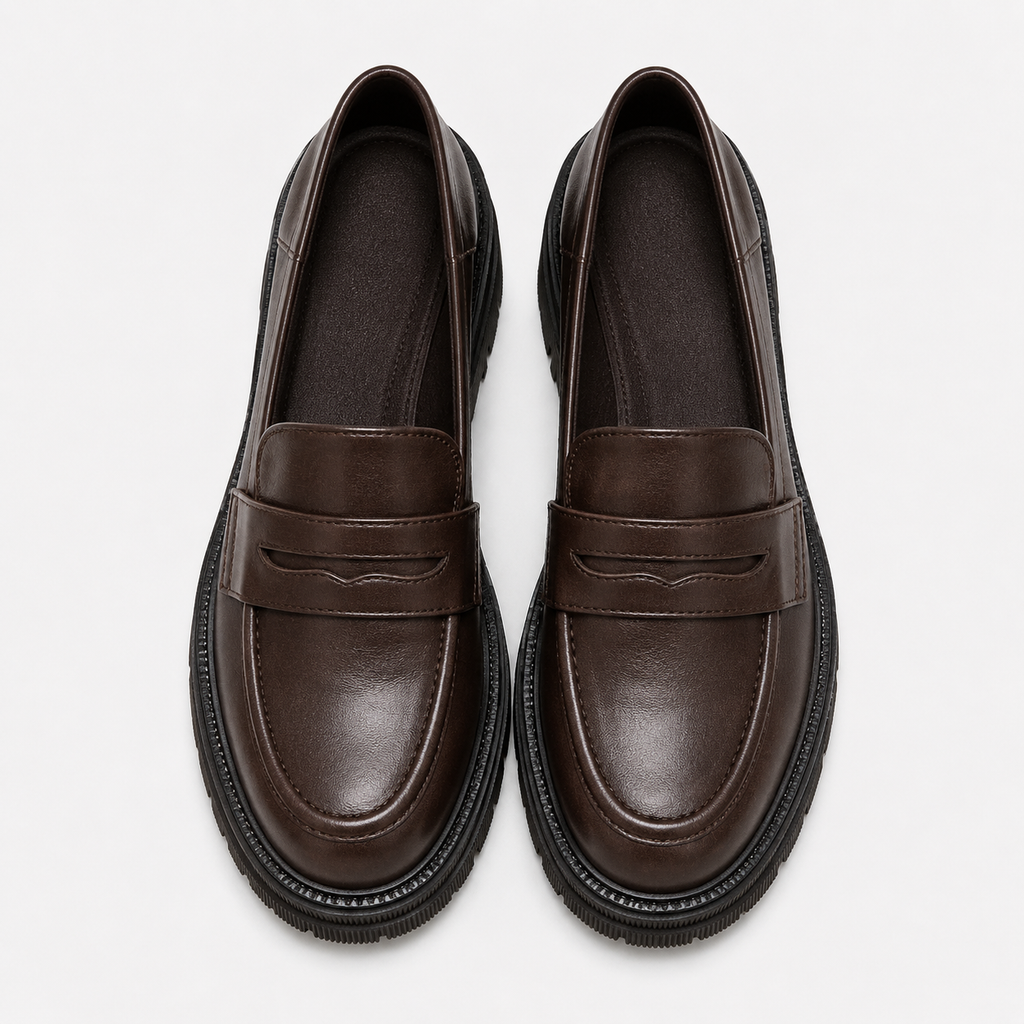 Women's Platform Loafers Brown – British Style Espadrilles for Daily & Commuting Wear