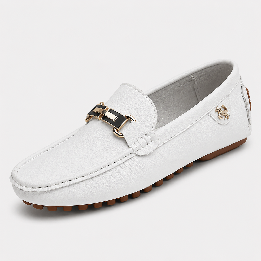Men's Faux Leather Loafers – Black Casual Slip-On Driving Flat Shoes