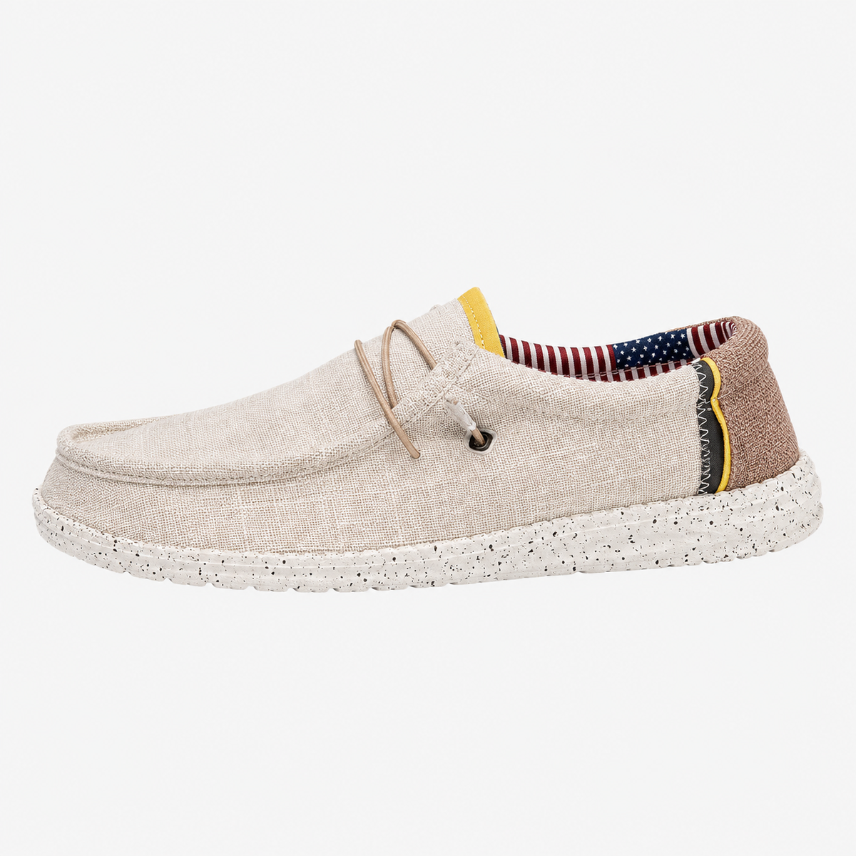 Men's Canvas Loafers – Beige Breathable Casual Slip-On Driving Flat Shoes