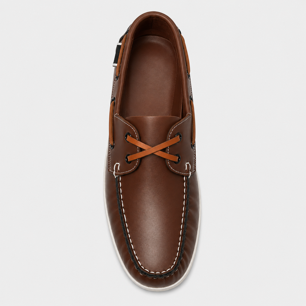 Men's Apron Toe Loafers – Brown Comfortable Slip-On Shoes for Walking & Travel