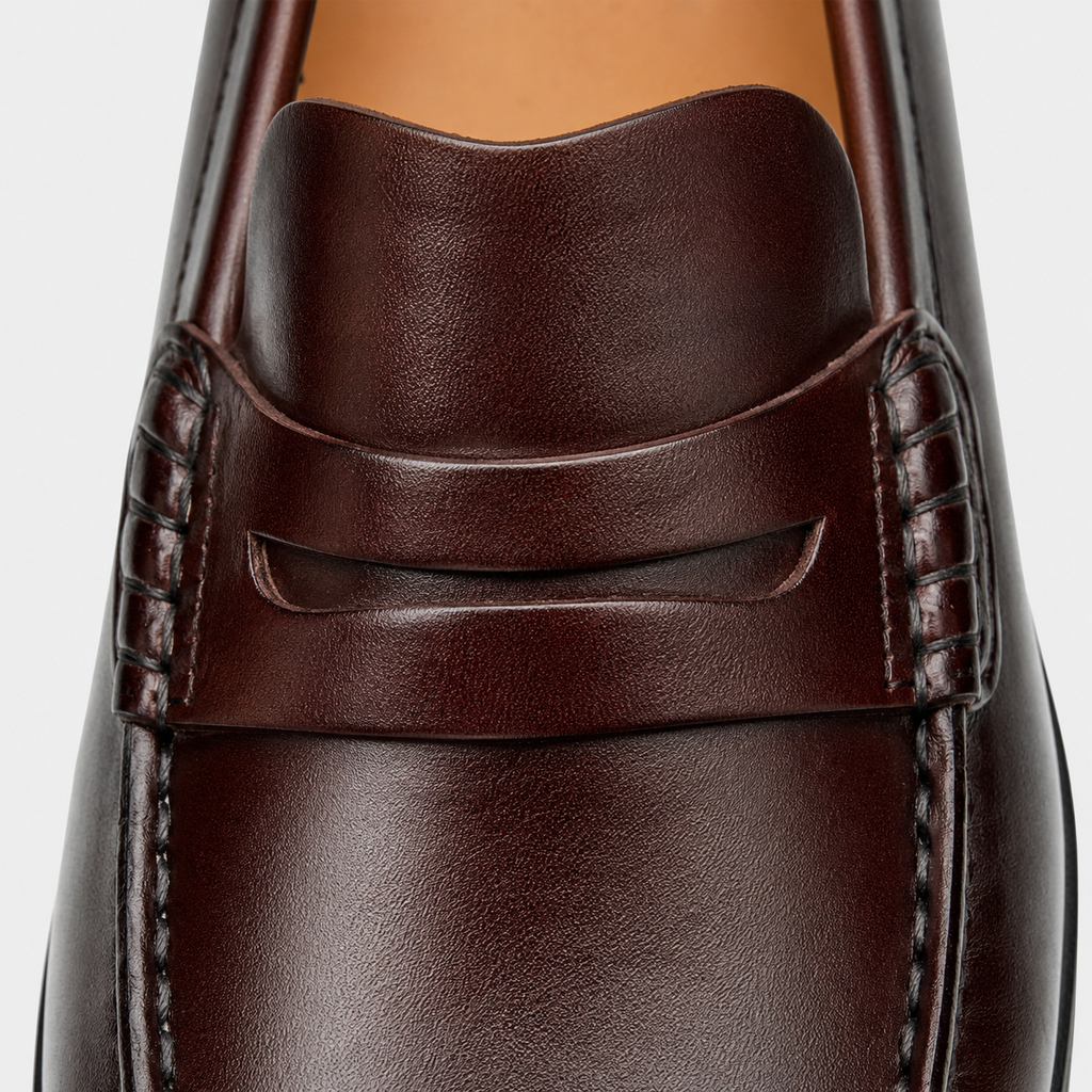 Men's Vintage Calf Leather Loafers – Brown Breathable Slip-On Casual Driving Shoes