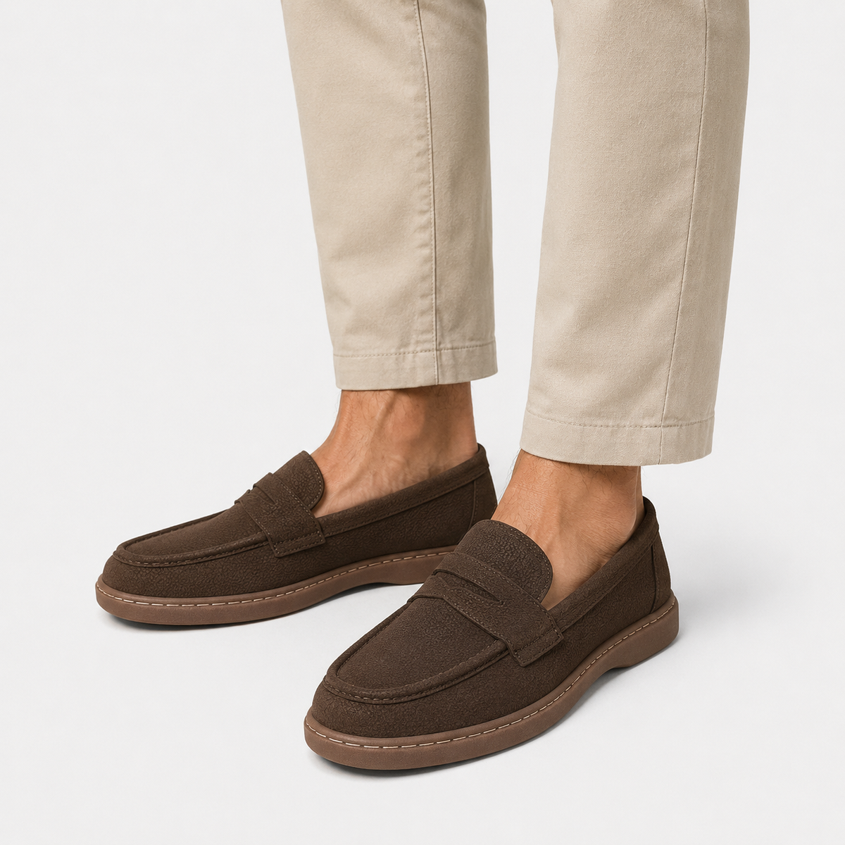 Men's Italian Leather Loafers – Brown Smart Business Casual Slip-On Shoes