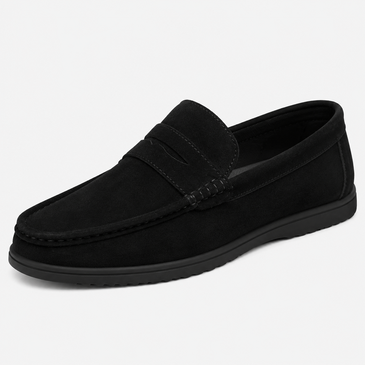 Men's Versatile Driving Loafers – Black Comfortable Work Shoes in Black, Grey & Khaki