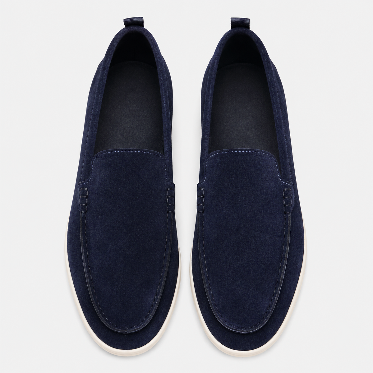 Men's Suede Leather Loafers – Blue Classic Formal Wedding Dress Shoes