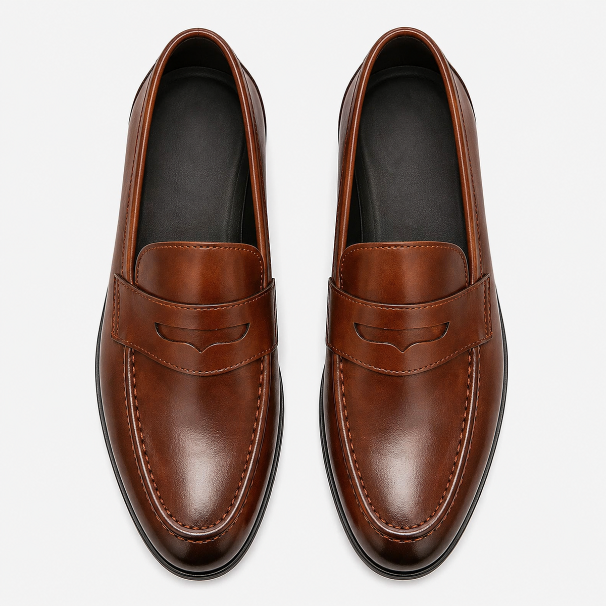 Men's Leather Dress Loafers – Brown Classic Business Casual Formal Party Shoes
