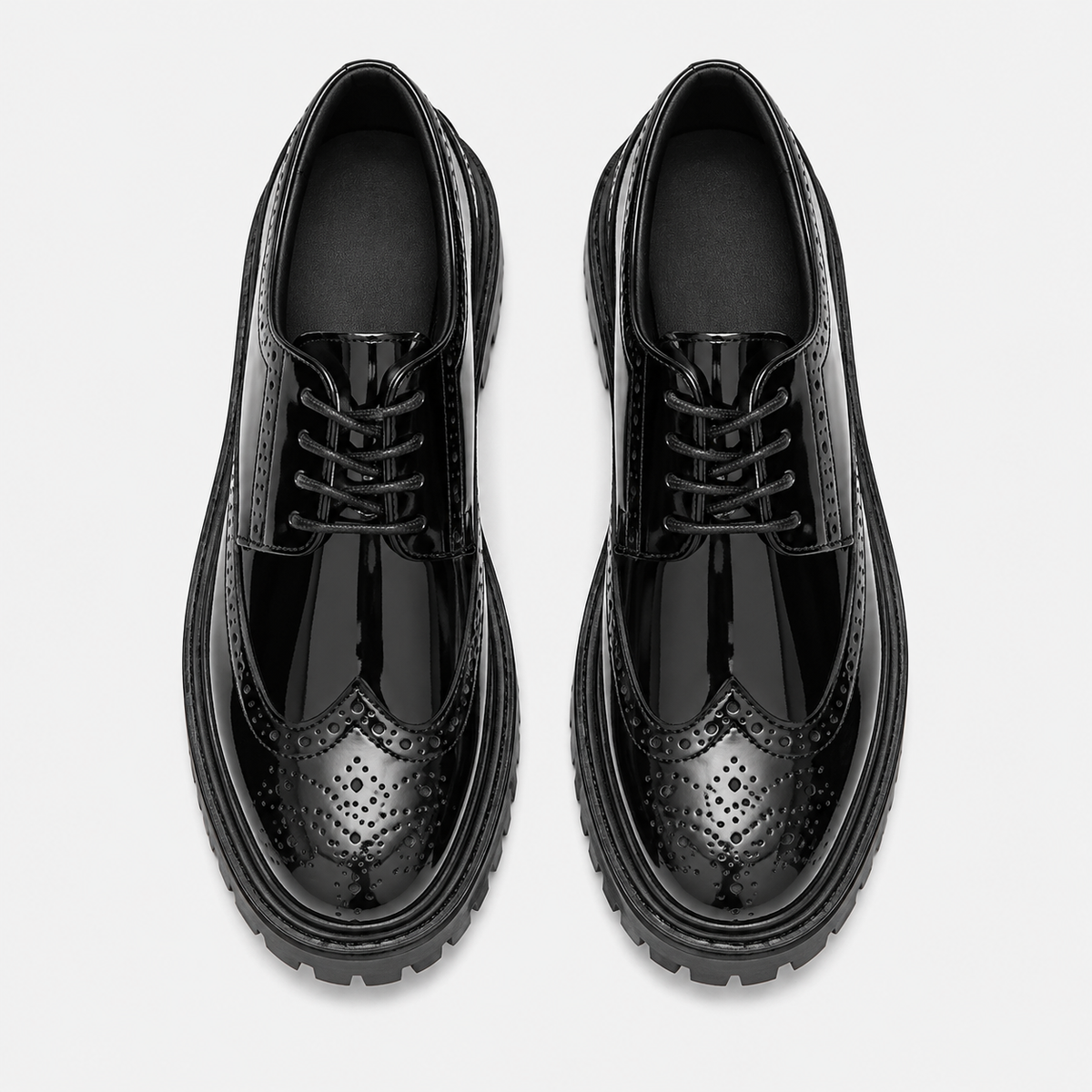 Men's Black Platform Loafers – British Style Thick Sole Heightening Shoes