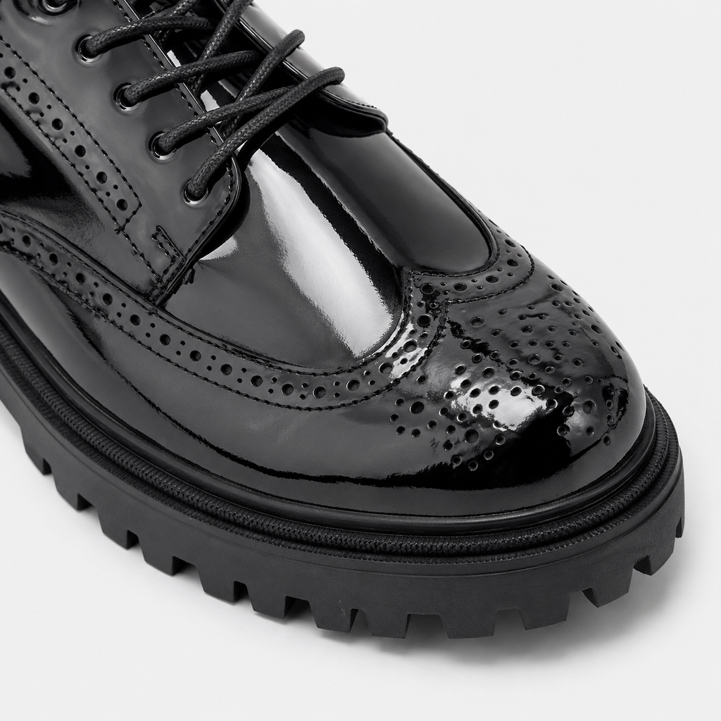 Men's Black Platform Loafers – British Style Thick Sole Heightening Shoes