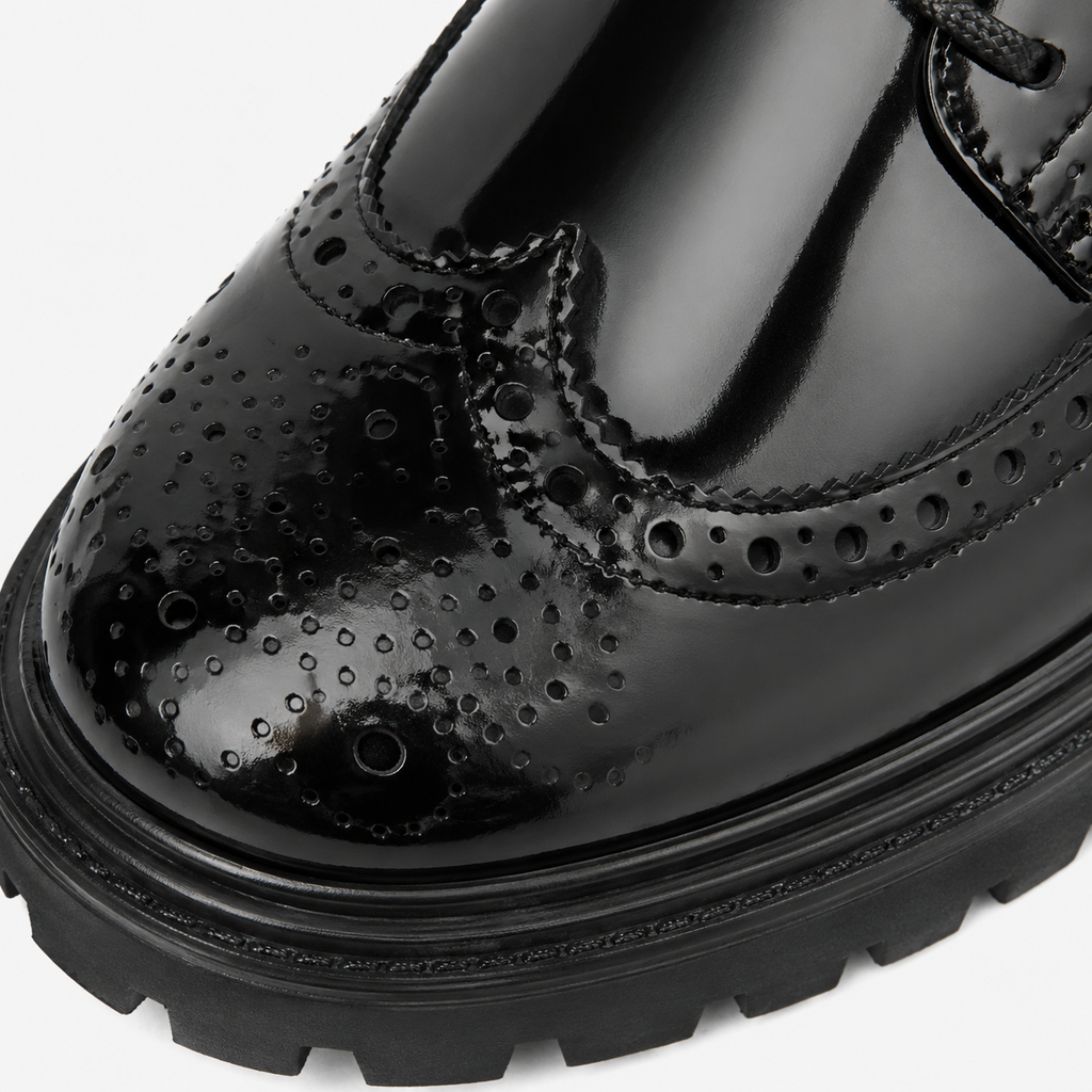 Men's Black Platform Loafers – British Style Thick Sole Heightening Shoes