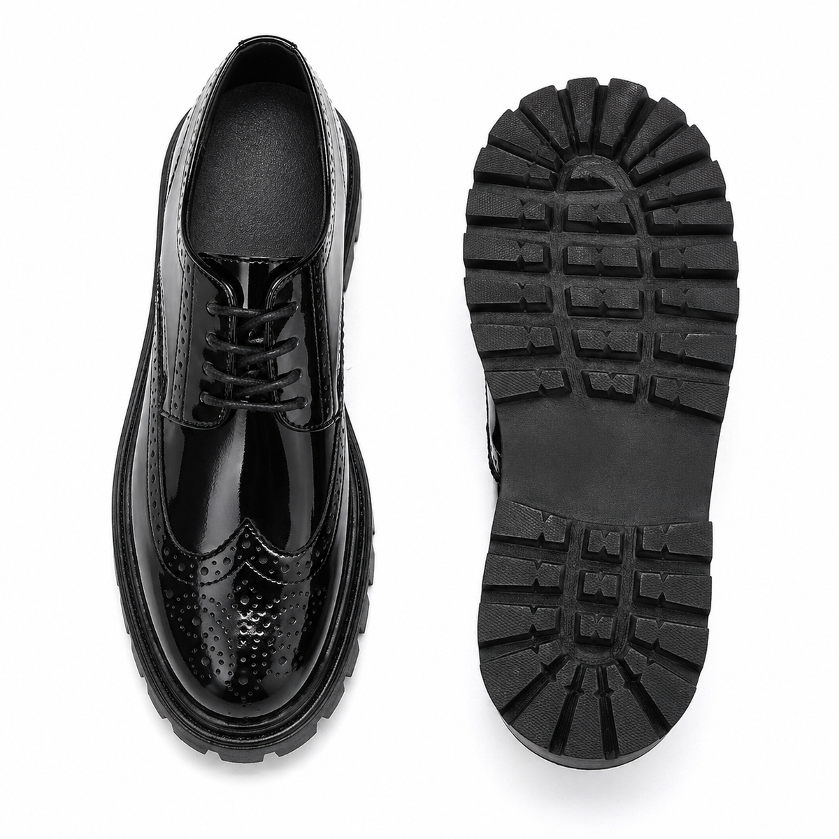 Men's Black Platform Loafers – British Style Thick Sole Heightening Shoes