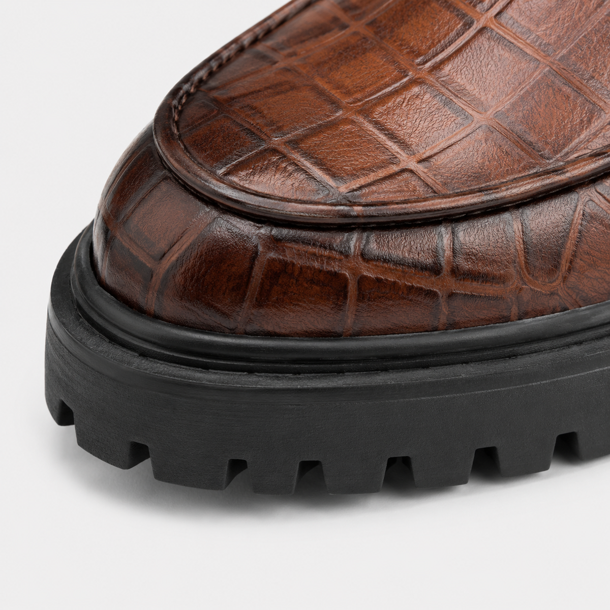 Men's Patent Leather Platform Loafers – Brown Thick Sole Formal Business Wedding Shoes