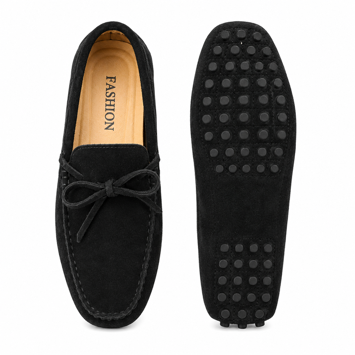 Men's Suede Loafers – Black Luxury Soft Genuine Leather Casual Shoes