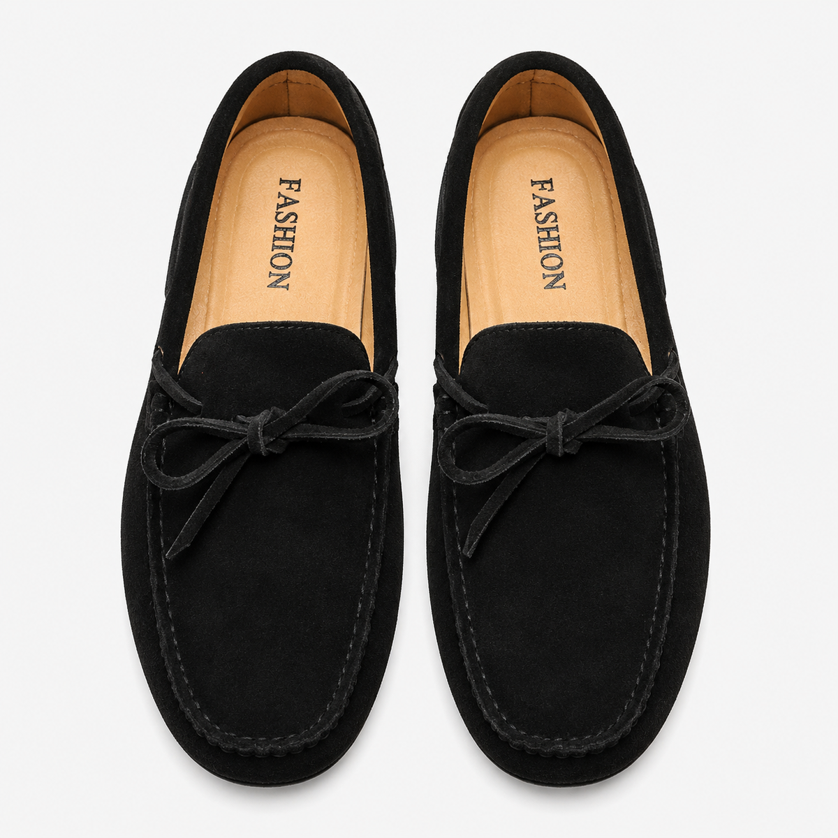 Men's Suede Loafers – Black Luxury Soft Genuine Leather Casual Shoes