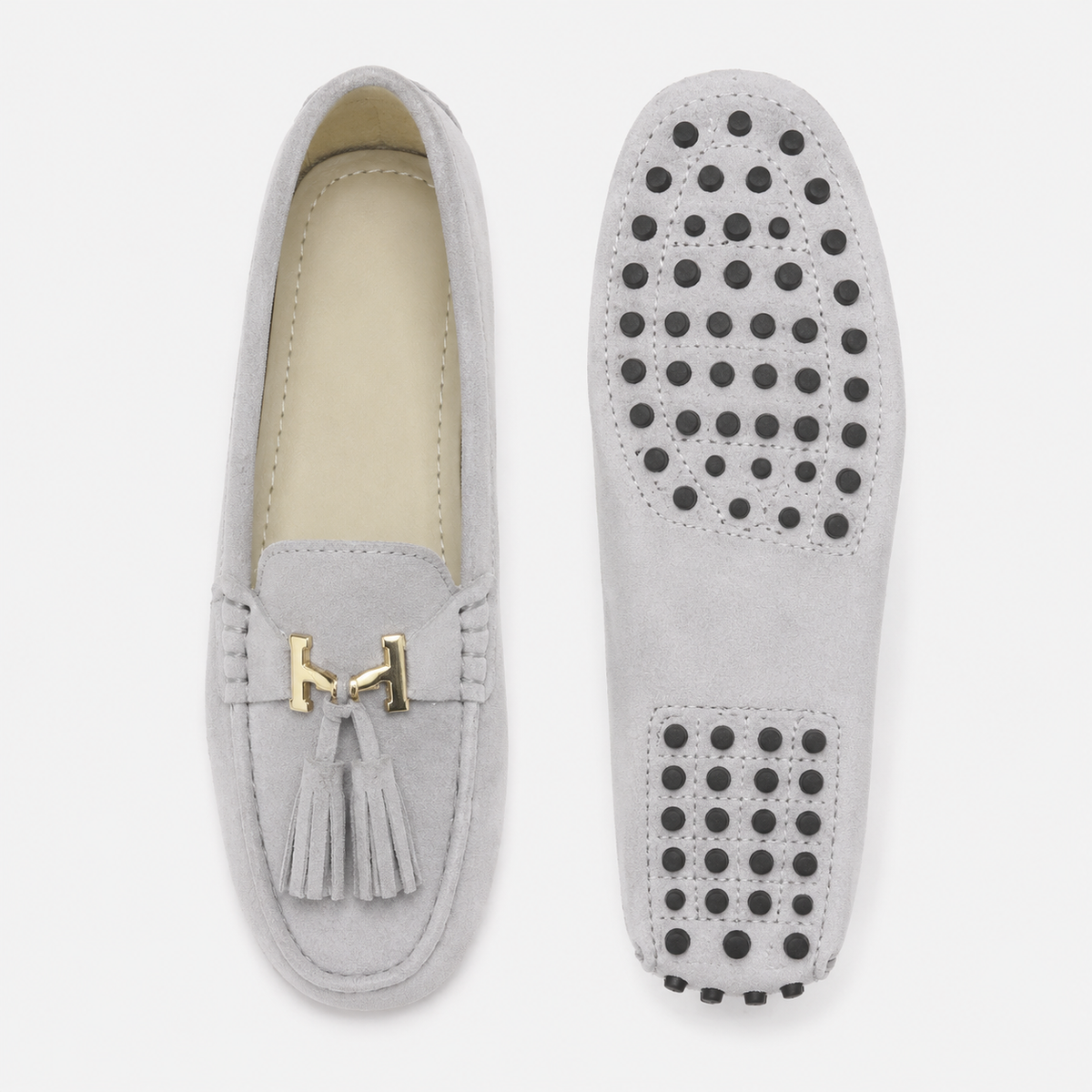 Women's Genuine Leather Flat Loafers – Casual Slip-On Moccasin Shoes