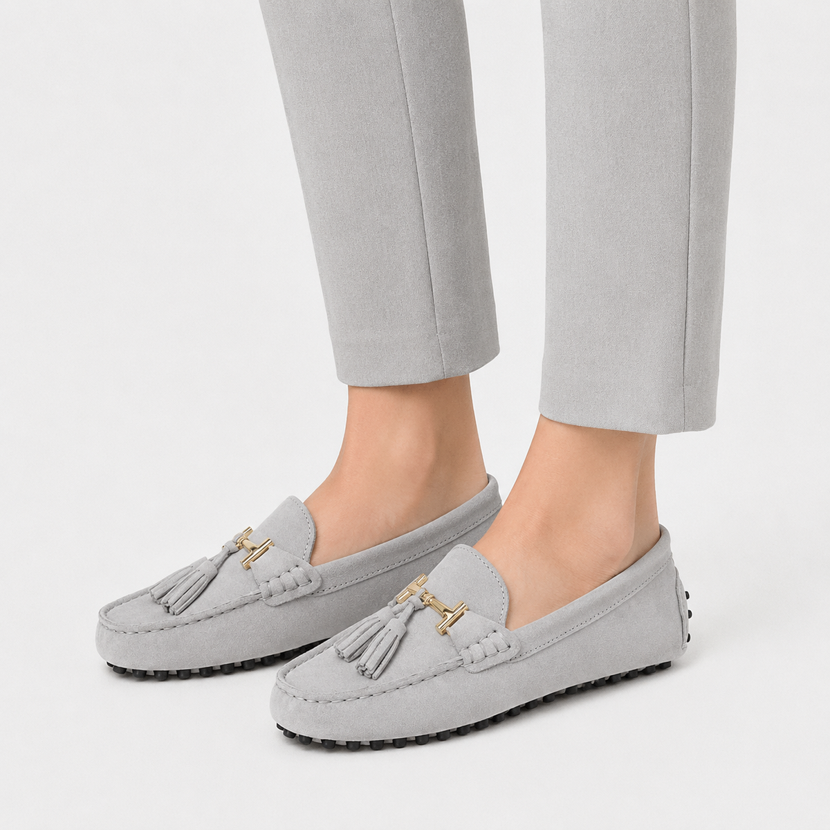 Women's Genuine Leather Flat Loafers – Casual Slip-On Moccasin Shoes
