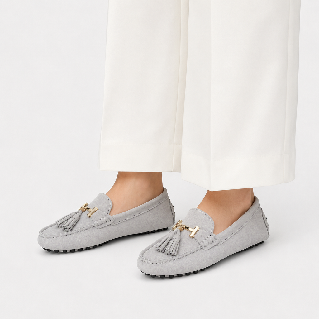 Women's Genuine Leather Flat Loafers – Casual Slip-On Moccasin Shoes