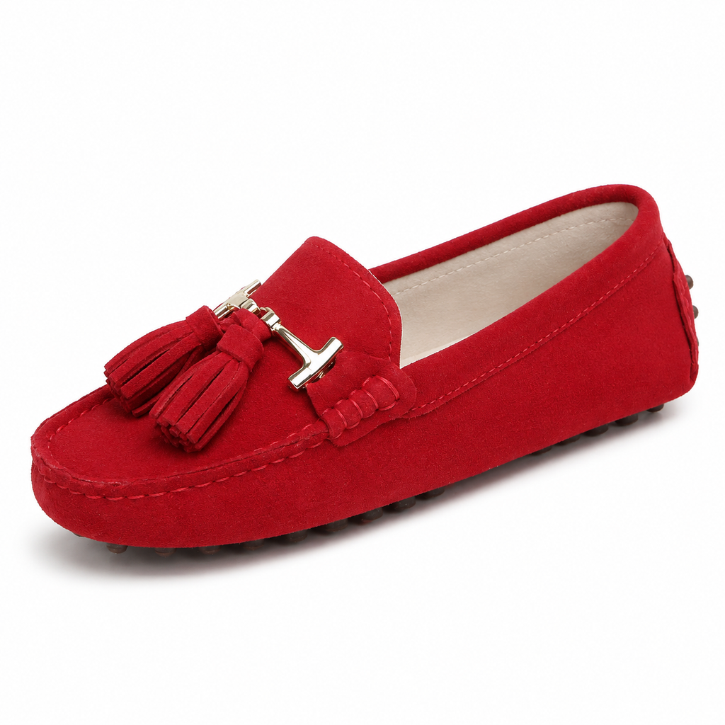 Women's Genuine Leather Flat Loafers – Casual Slip-On Moccasin Shoes