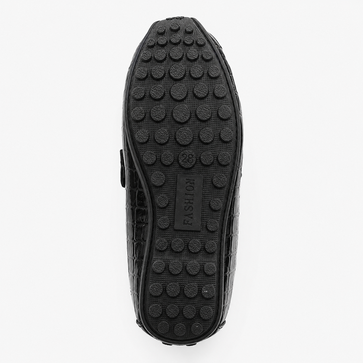 Boys Leather Loafers – Black Glossy Buckle Soft Sole Kids Casual Moccasin Shoes