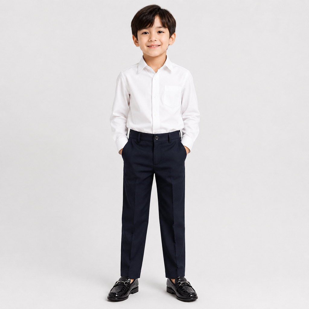 Boys Leather Loafers – Black Glossy Buckle Soft Sole Kids Casual Moccasin Shoes