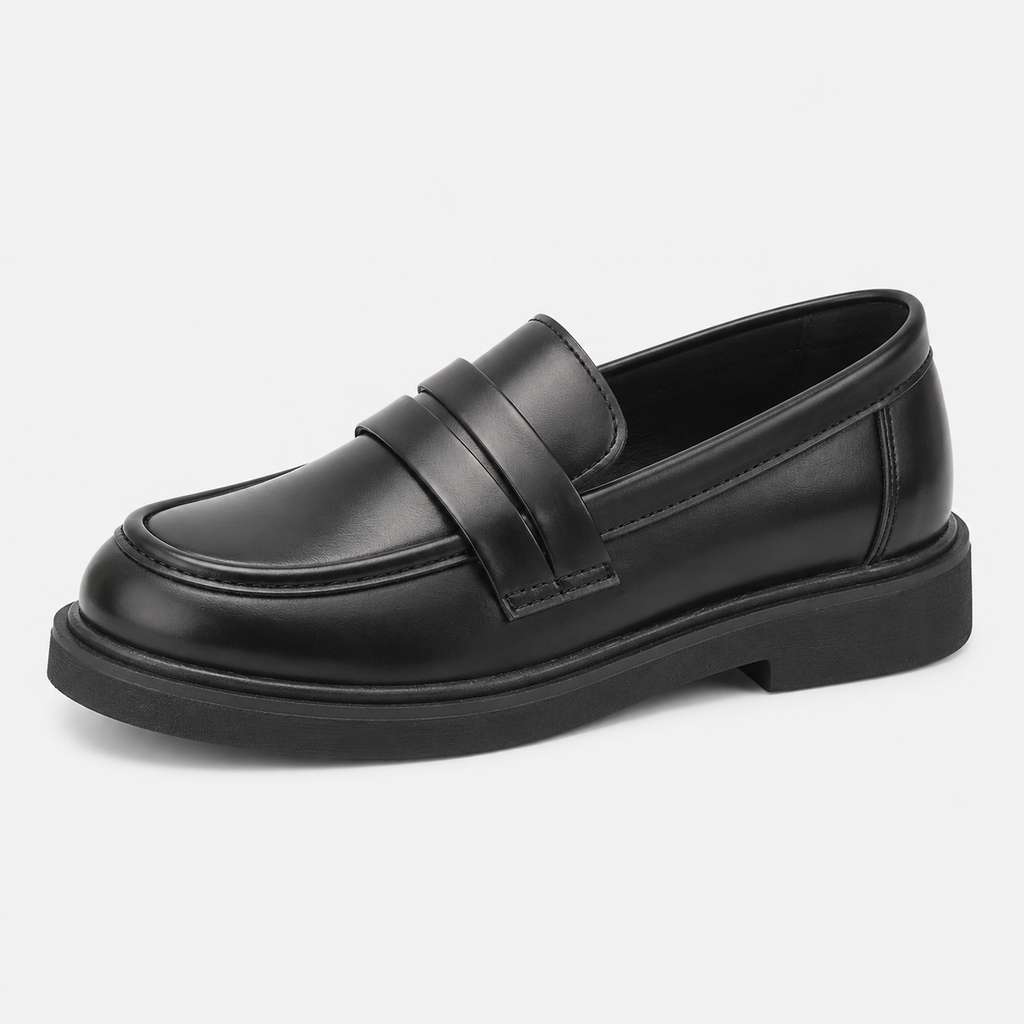 Girls' Princess Leather Loafers – Round Toe Party Wedding & School Shoes
