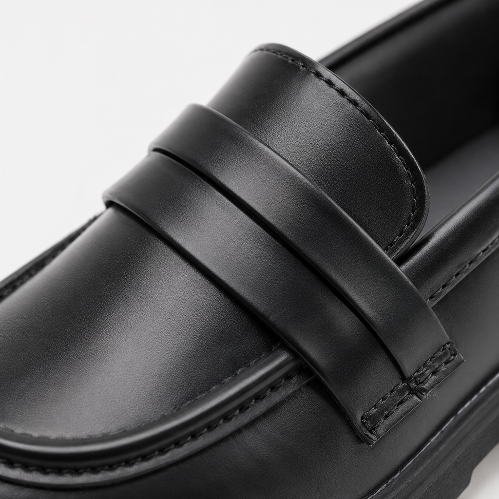 Girls' Princess Leather Loafers – Round Toe Party Wedding & School Shoes