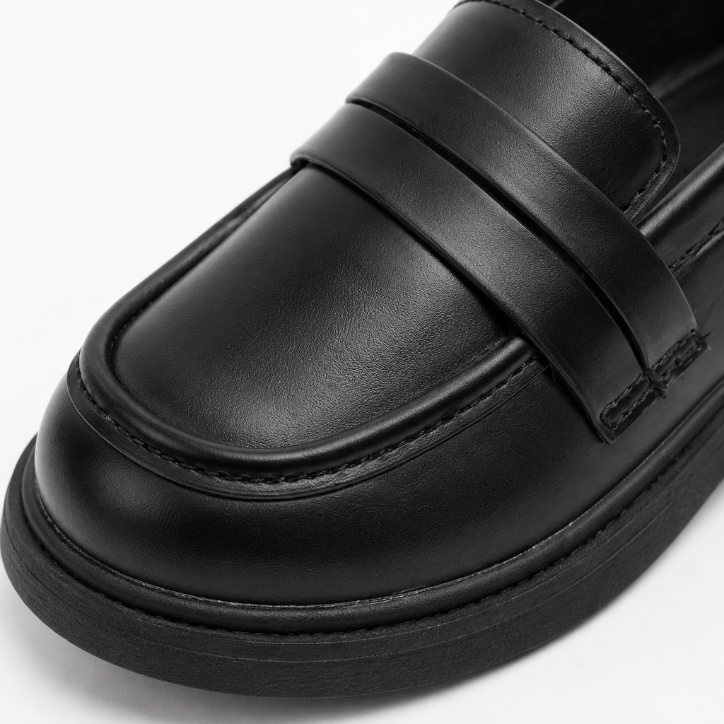 Girls' Princess Leather Loafers – Round Toe Party Wedding & School Shoes