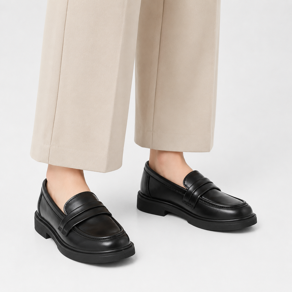 Girls' Princess Leather Loafers – Round Toe Party Wedding & School Shoes
