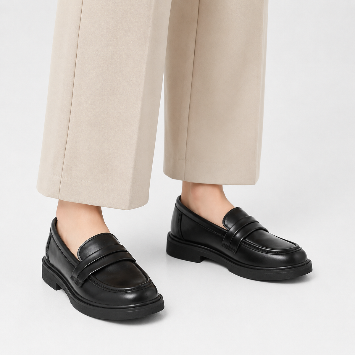 Girls' Princess Leather Loafers – Round Toe Party Wedding & School Shoes