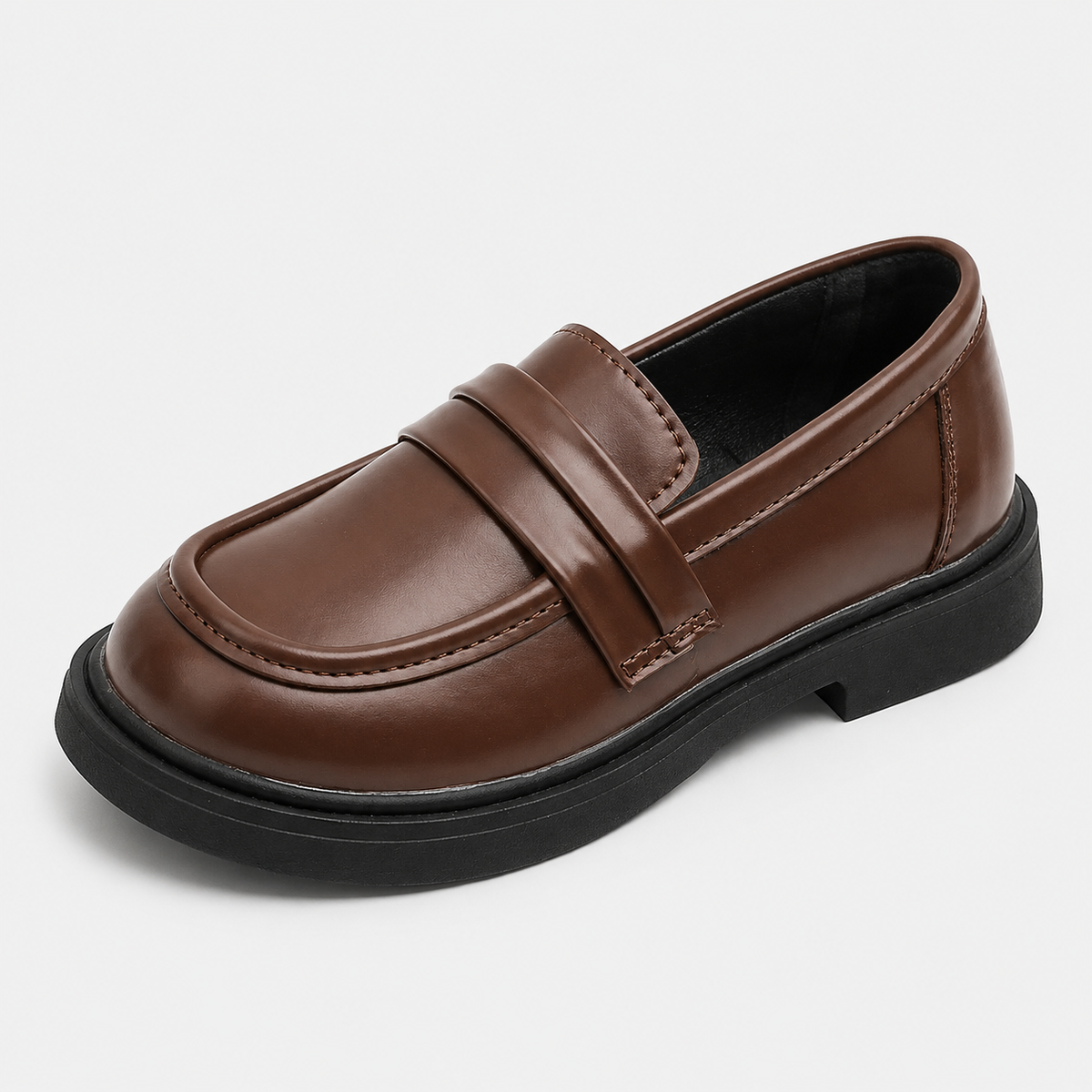 Girls' Princess Leather Loafers – Round Toe Party Wedding & School Shoes