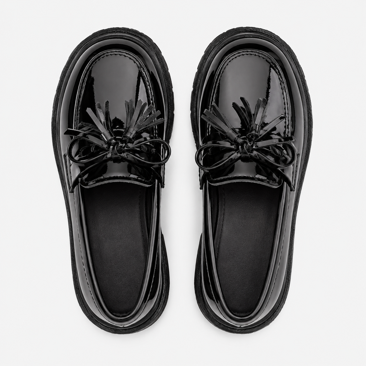 Girls Tassel Bow-Knot Loafers – Chic Leather Slip-On Flat Shoes for Party & Wedding