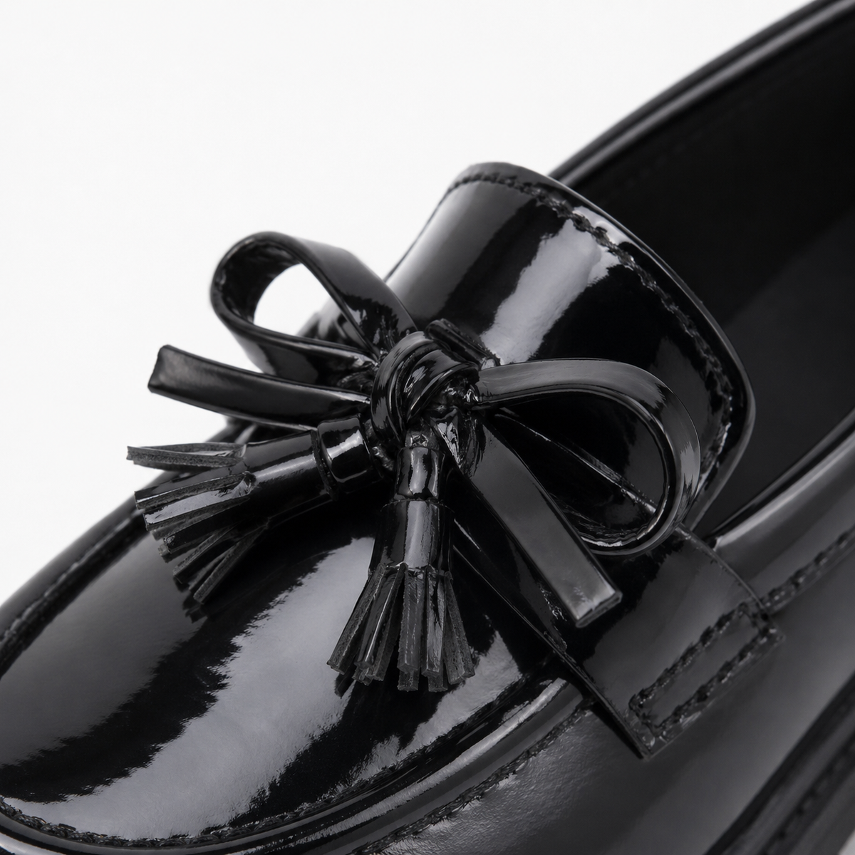 Girls Tassel Bow-Knot Loafers – Chic Leather Slip-On Flat Shoes for Party & Wedding