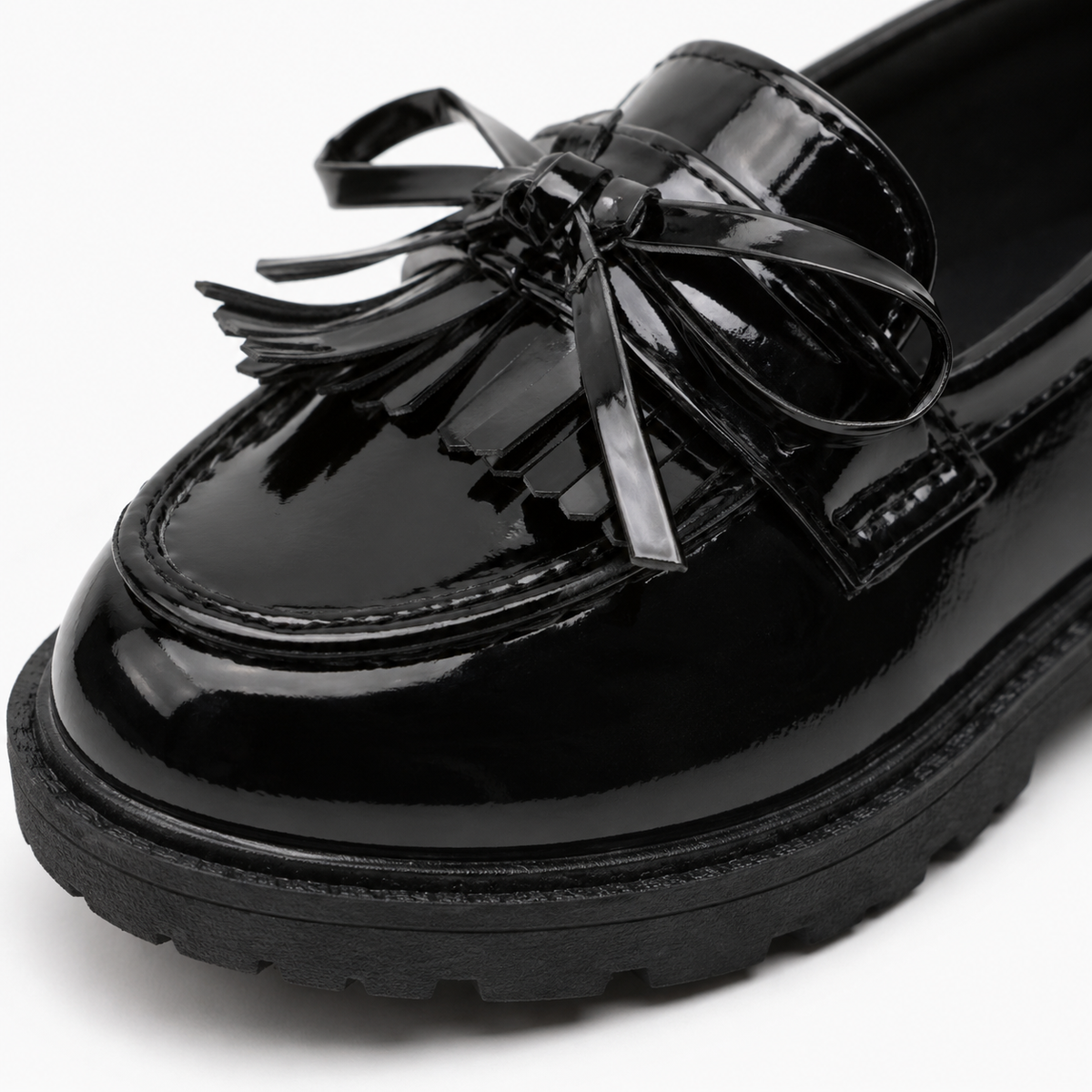Girls Tassel Bow-Knot Loafers – Chic Leather Slip-On Flat Shoes for Party & Wedding