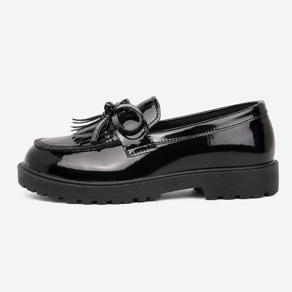 Girls Tassel Bow-Knot Loafers – Chic Leather Slip-On Flat Shoes for Party & Wedding
