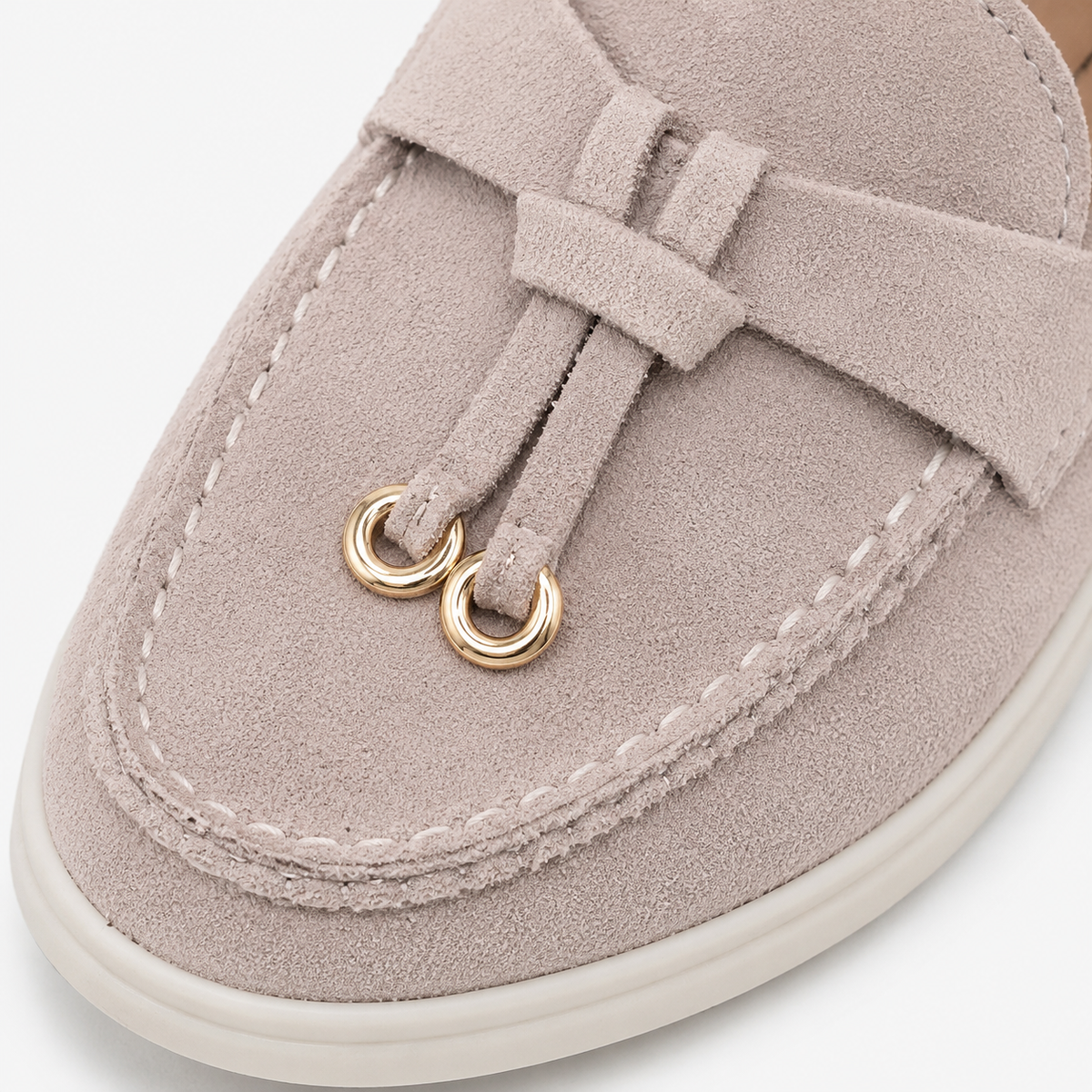 Womens Faux Suede Flat Loafers – Elegant Casual Slip-On Shoes