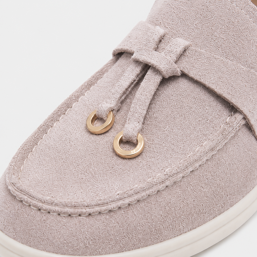 Womens Faux Suede Flat Loafers – Elegant Casual Slip-On Shoes