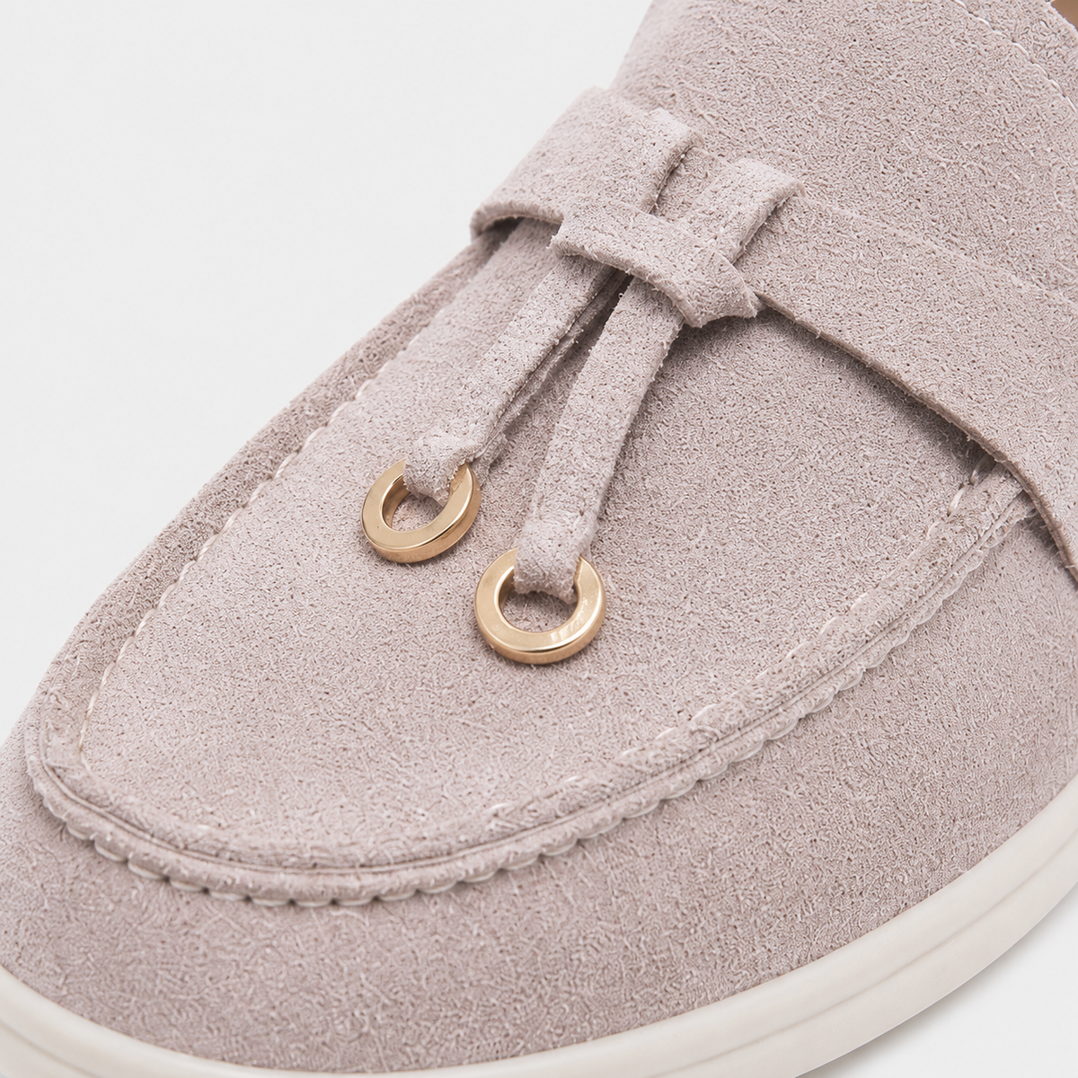 Womens Faux Suede Flat Loafers – Elegant Casual Slip-On Shoes