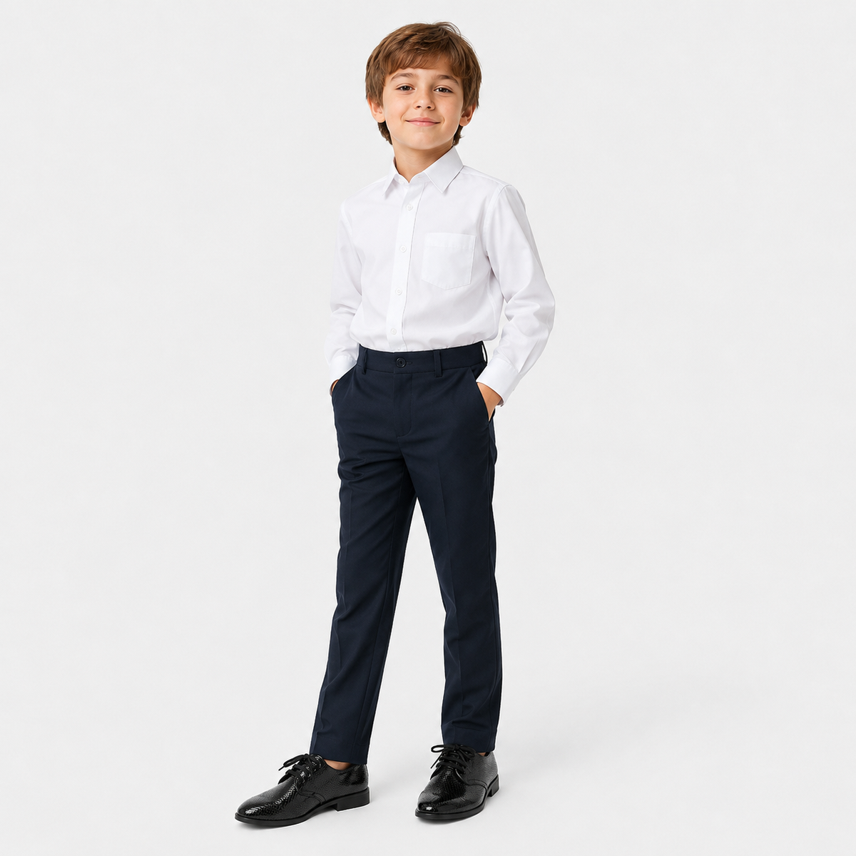 Boys Leather Loafers – Lace-Up Smart Shoes for Toddlers & Kids Wedding